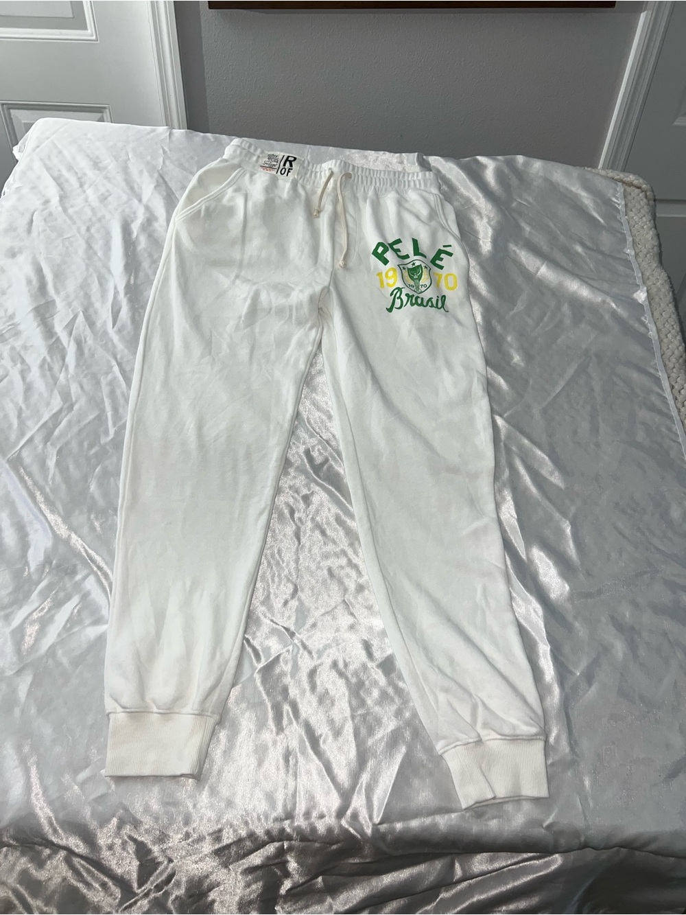 Pelé Brasil White Kids Jogger Bottoms